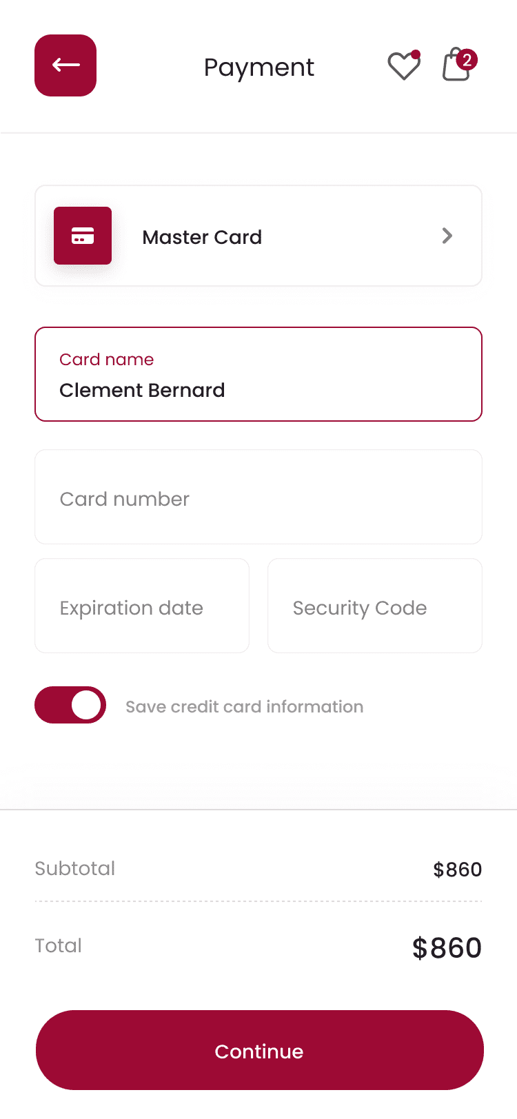 Screens payment