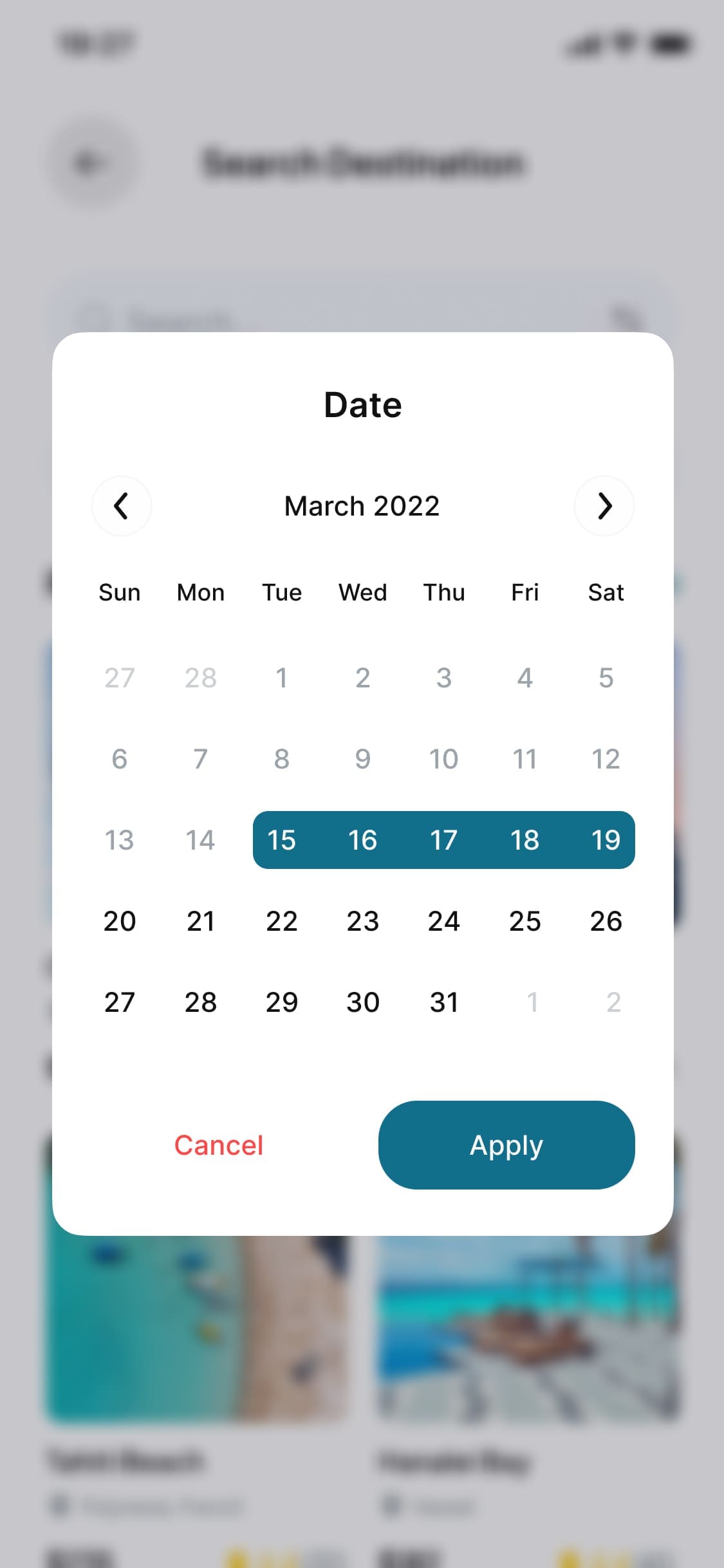 Screens 010 Search Destination Date